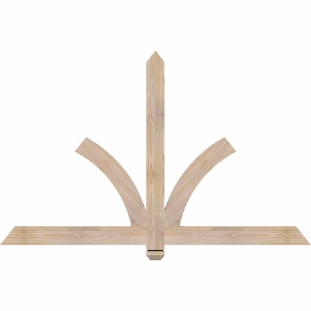 Ekena Millwork Redmond Smooth Timber Gable Bracket, Douglas Fir, 60"W x 38"H x 1 1/2"D x 3 1/2"F, 15/12 Pitch GBW060X38X0204RED00SDF